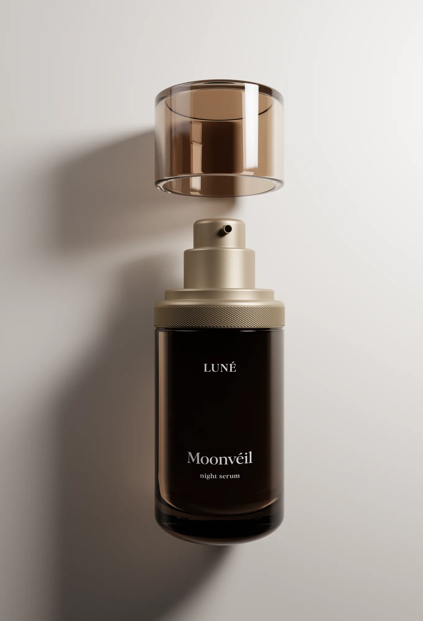 Serum bottle with the cap lifted