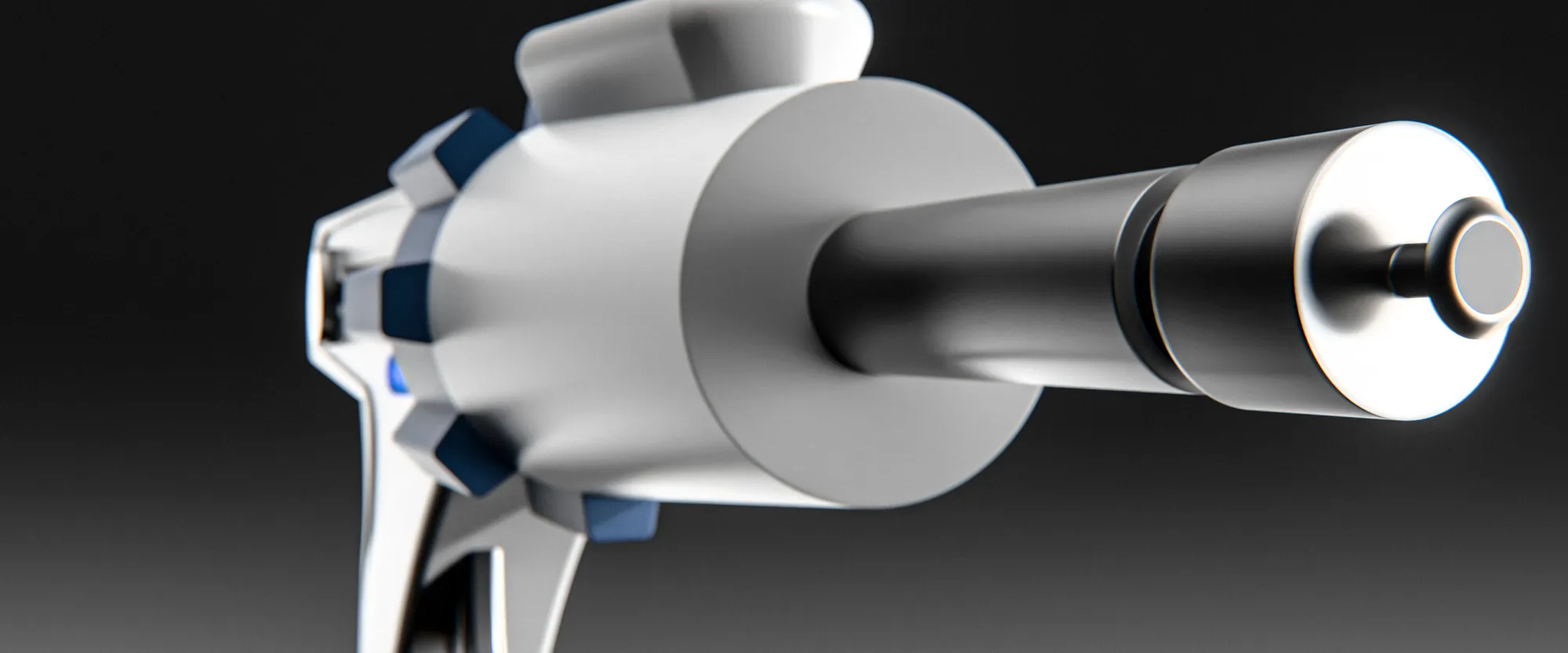 Laparoscope shaft and tip, close view