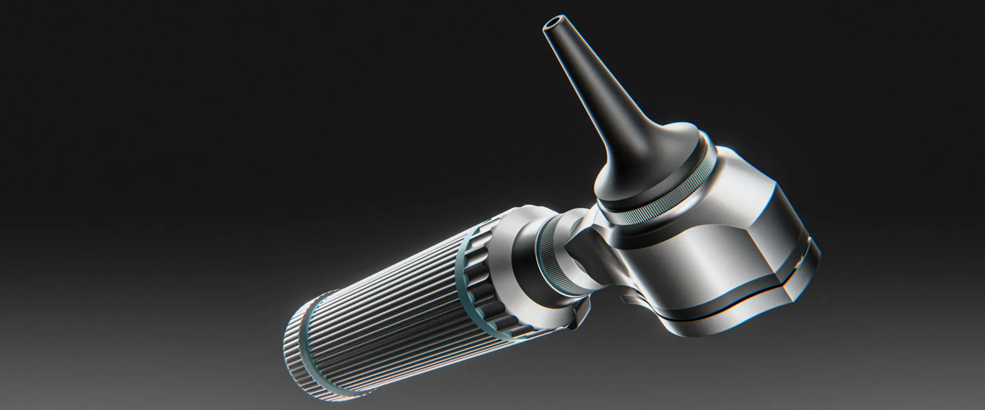 Otoscope in a three-quarter view