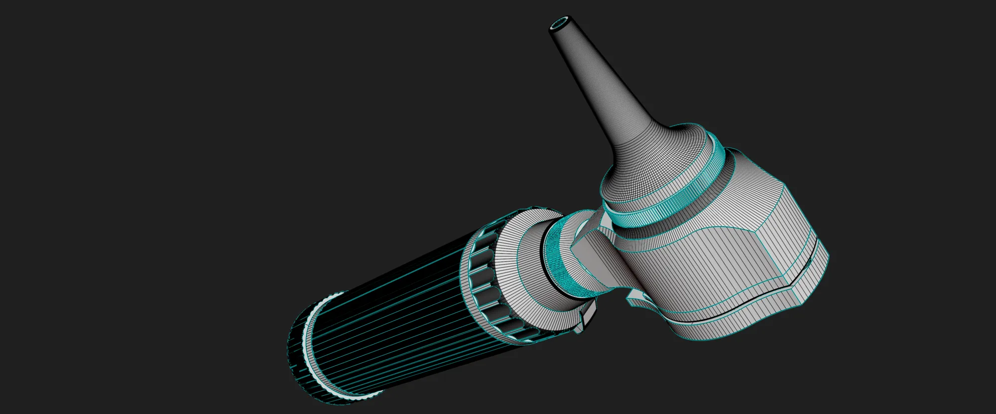 Wireframe view of the same model