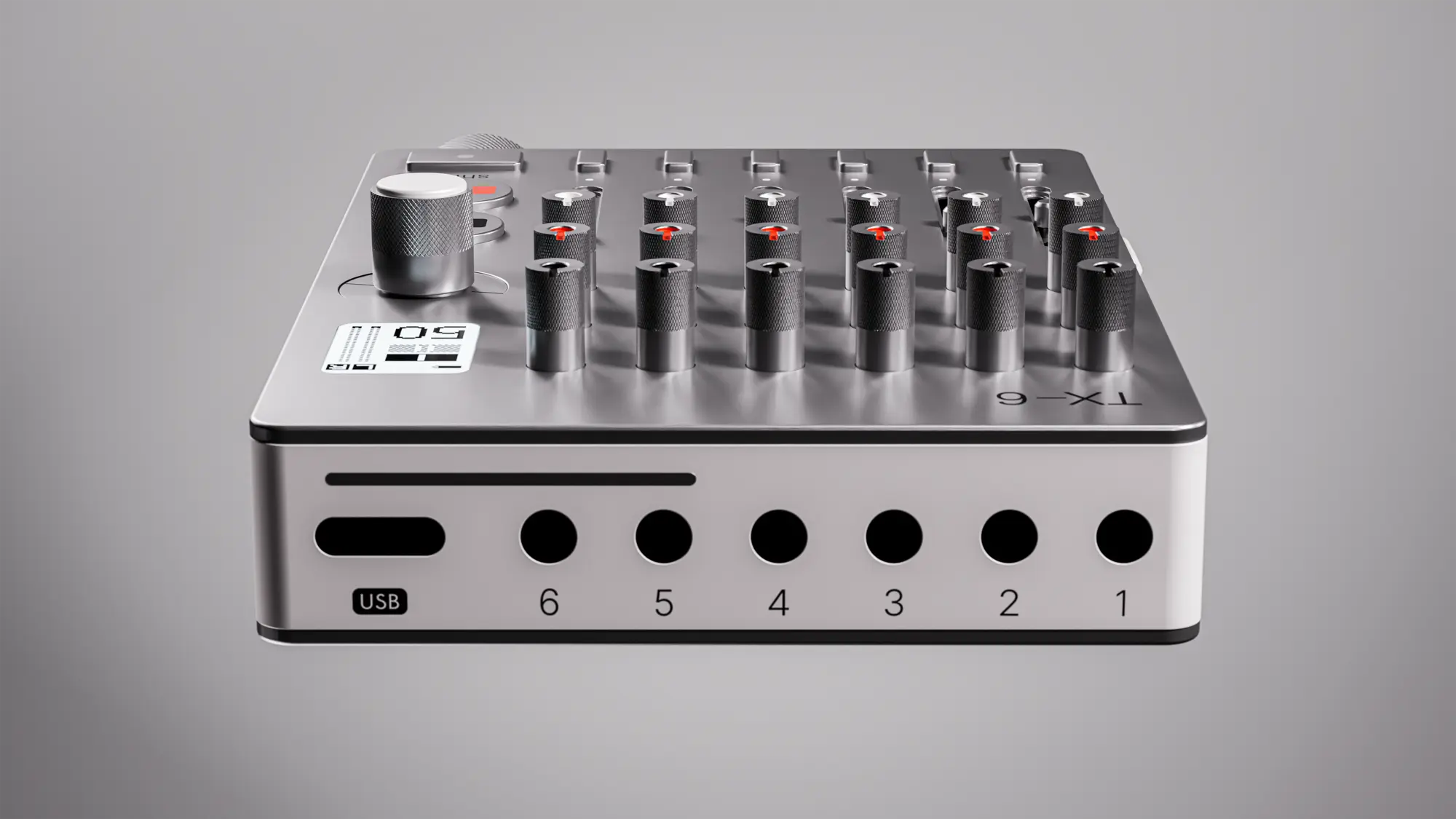 Compact mixer, front view with input ports