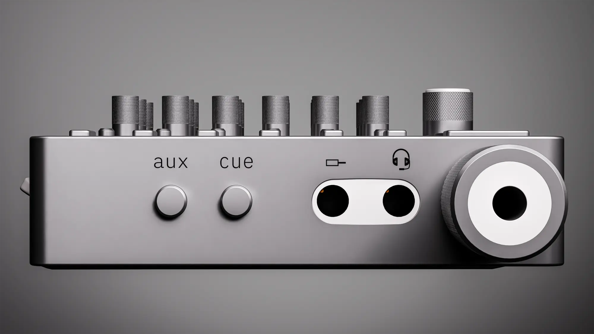 Side panel with aux, cue and headphone controls