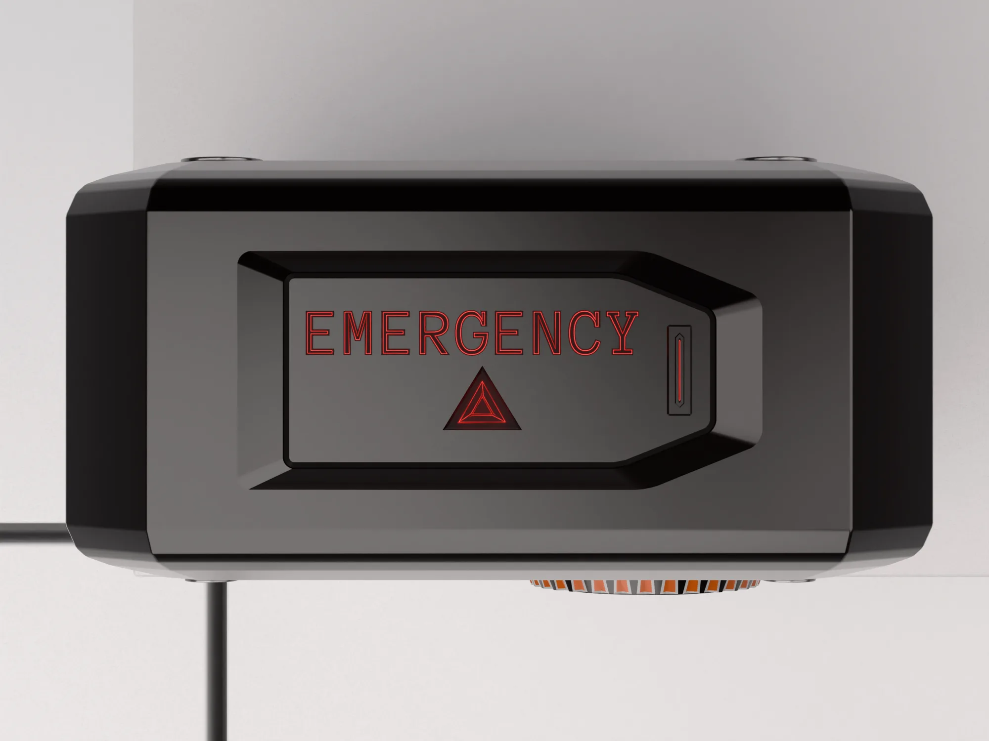 Side panel with a warning display
